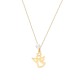 Glorria 14k Solid Gold Pearl Angel Necklace