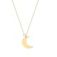 Glorria 14k Solid Gold Pearl Crescent Necklace
