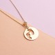 Glorria 14k Solid Gold Pearl Footprint Necklace