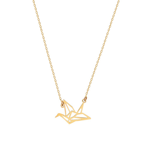 Glorria 14k Solid Gold Pigeon Necklace Glorria 14k Solid Gold Pigeon Necklace