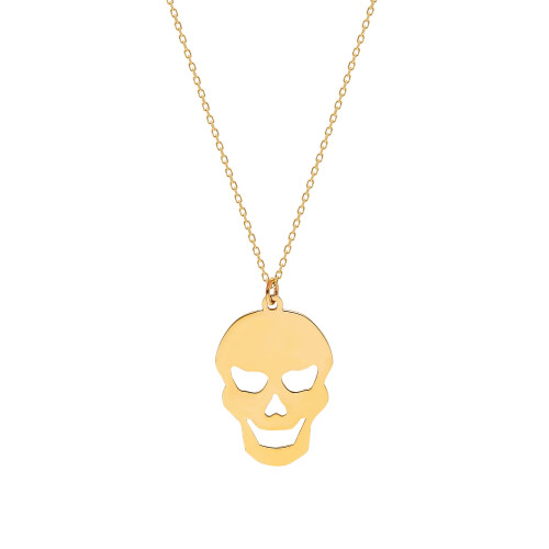 Glorria 14k Solid Gold Skull Necklace Glorria 14k Solid Gold Skull Necklace