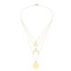 Glorria 14k Solid Gold Three Combine Magic of the Moon Necklace