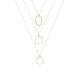 Glorria 14k Solid Gold Three Combine Geometric Necklace