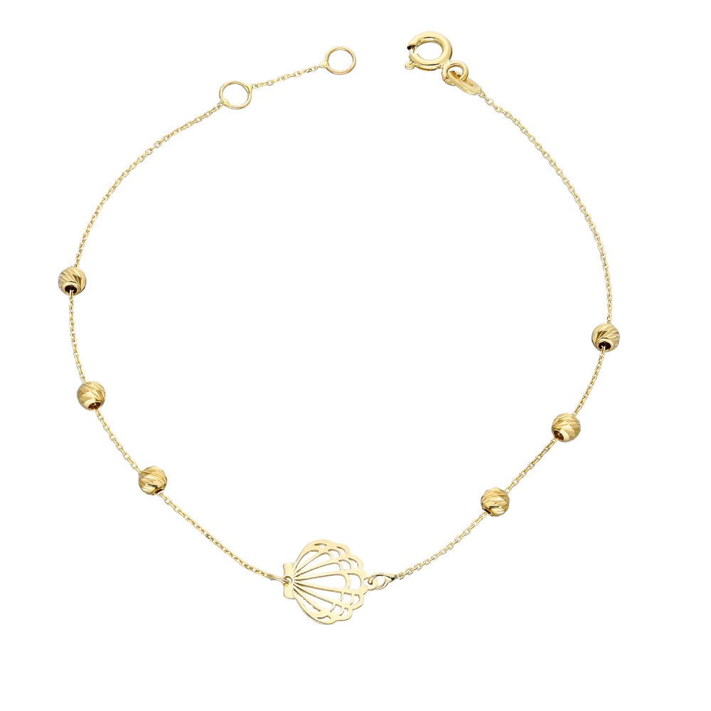 Glorria 14k Solid Gold Dorika Oyster Bracelet