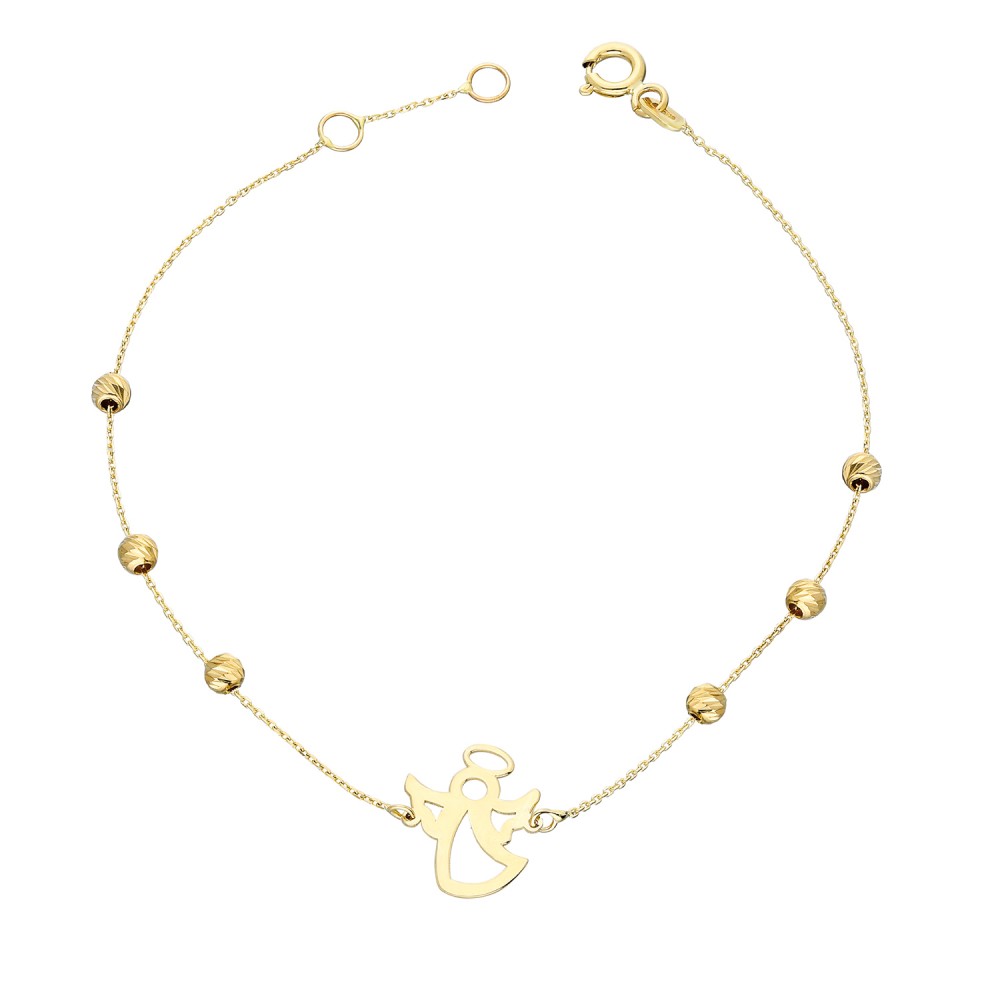 Glorria 14k Solid Gold Dorika Angel Bracelet