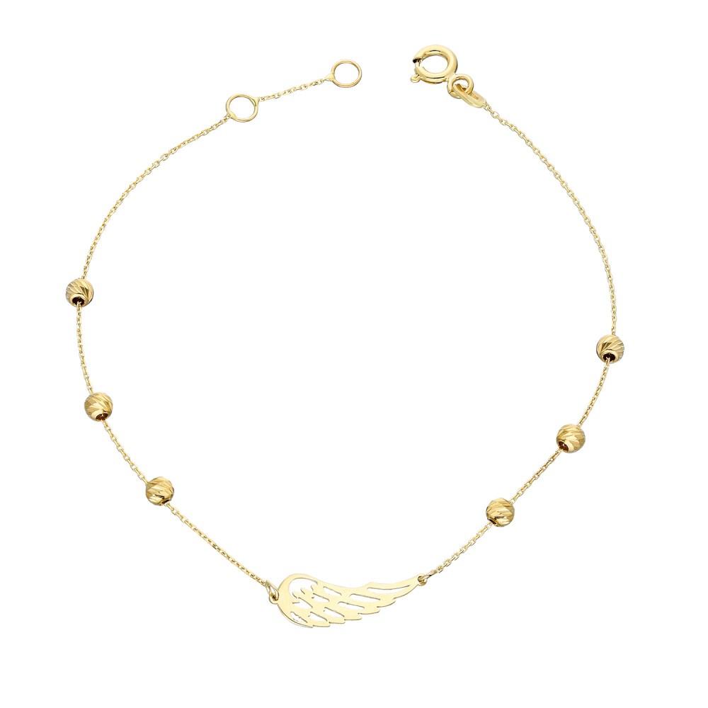 Glorria 14k Solid Gold Dorika Wing Bracelet