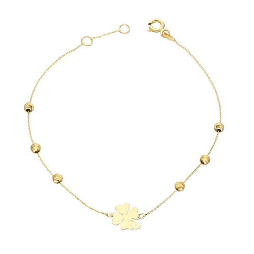 Glorria 14k Solid Gold Dorika Clover Bracelet Glorria 14k Solid Gold Dorika Clover Bracelet