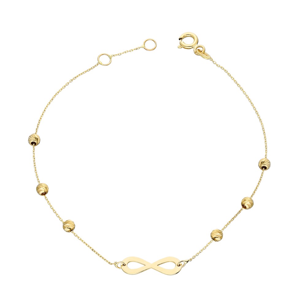 Glorria 14k Solid Gold Dorika Infinity Bracelet
