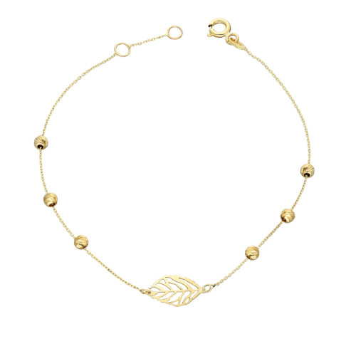Glorria 14k Solid Gold Dorika Leaf Bracelet Glorria 14k Solid Gold Dorika Leaf Bracelet