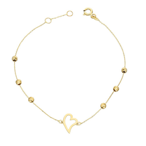 Glorria 14k Solid Gold Dorika Heart Bracelet Glorria 14k Solid Gold Dorika Heart Bracelet