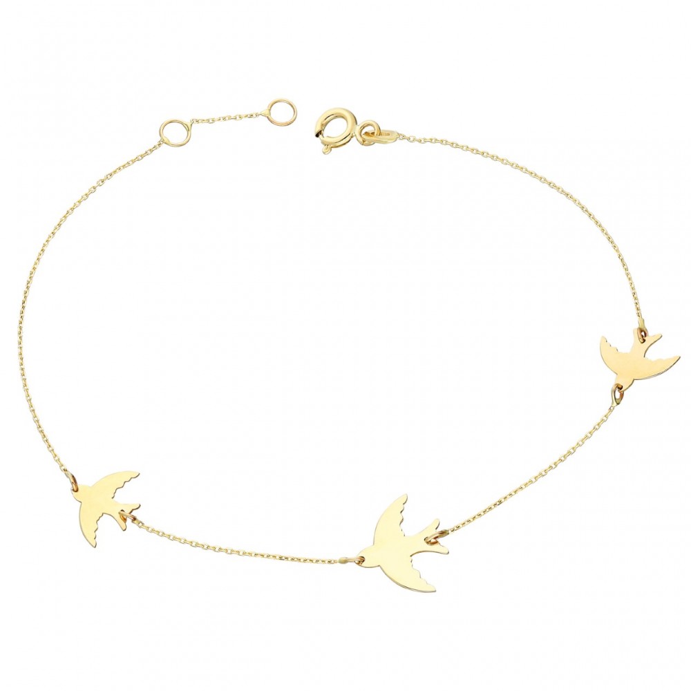 Glorria 14k Solid Gold Phoenix Bracelet