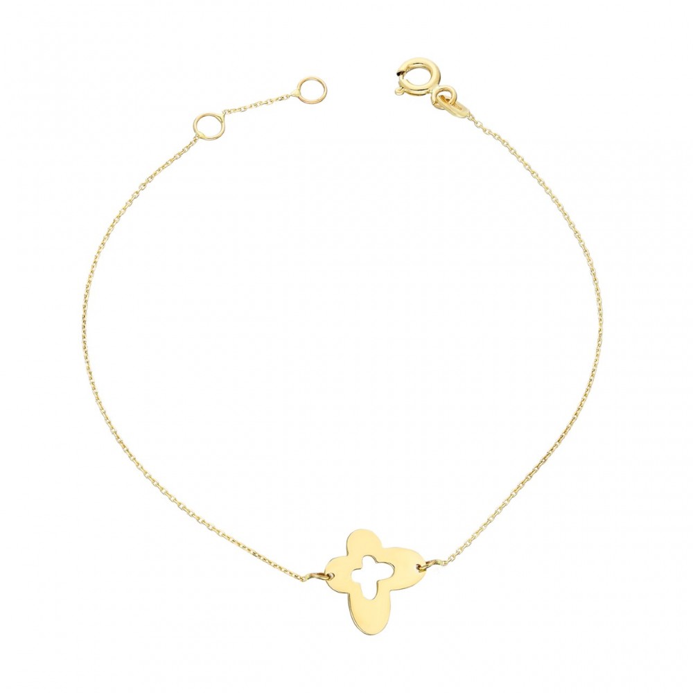 Glorria 14k Solid Gold Butterfly Bracelet