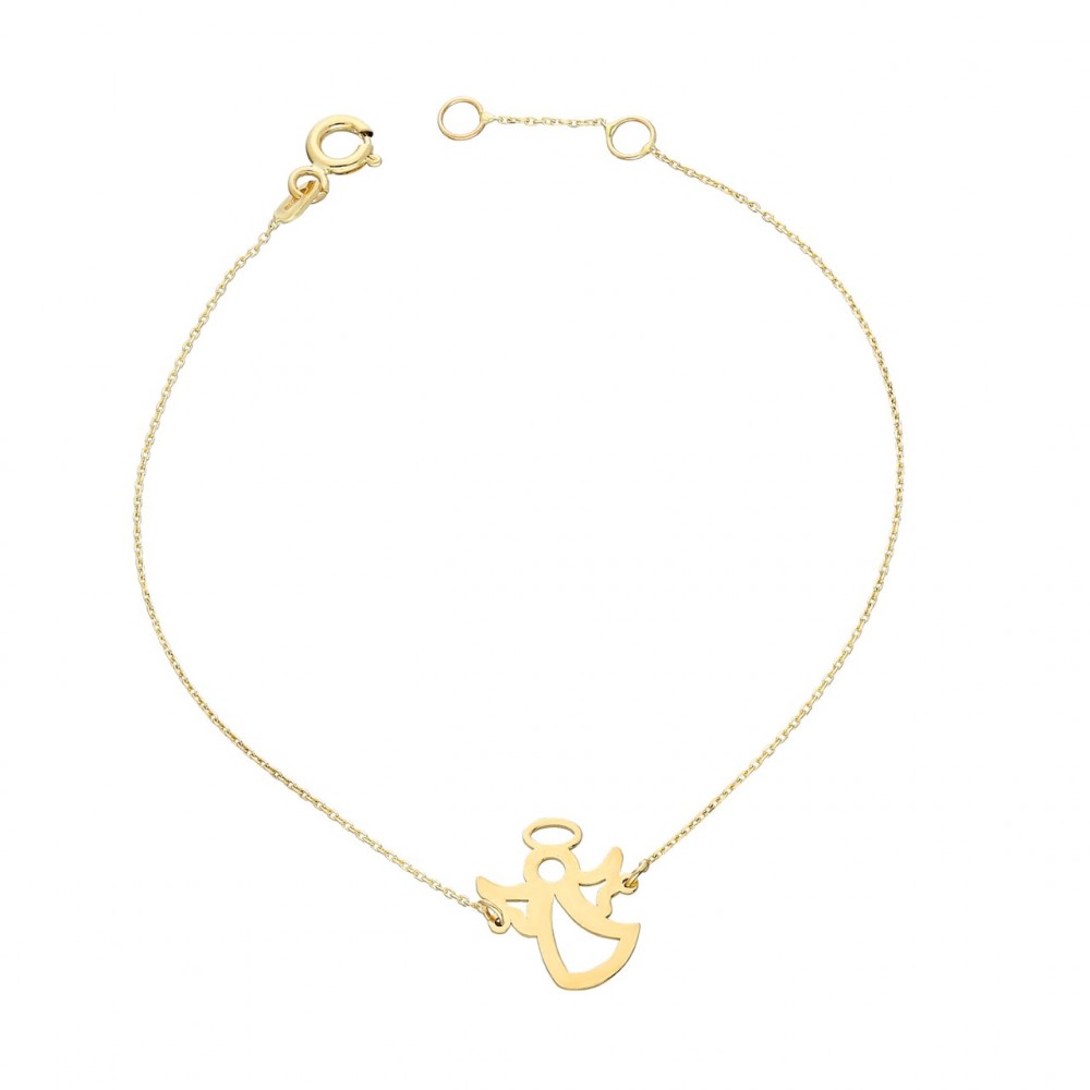 Glorria 14k Solid Gold Angel Bracelet