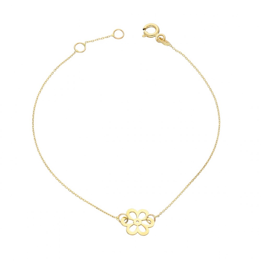 Glorria 14k Solid Gold Daisy Bracelet