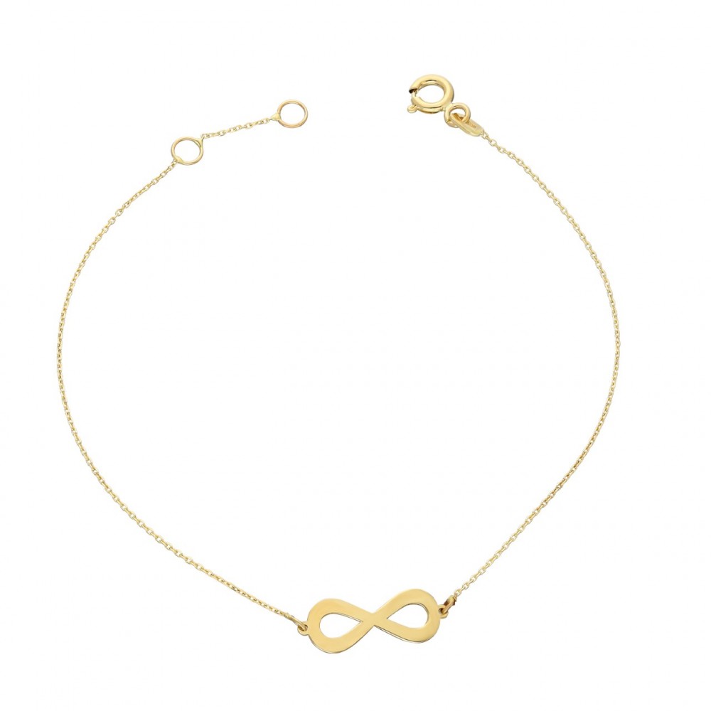 Glorria 14k Solid Gold Infinity Bracelet