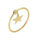 Glorria 14k Solid Gold Dorika Star Ring