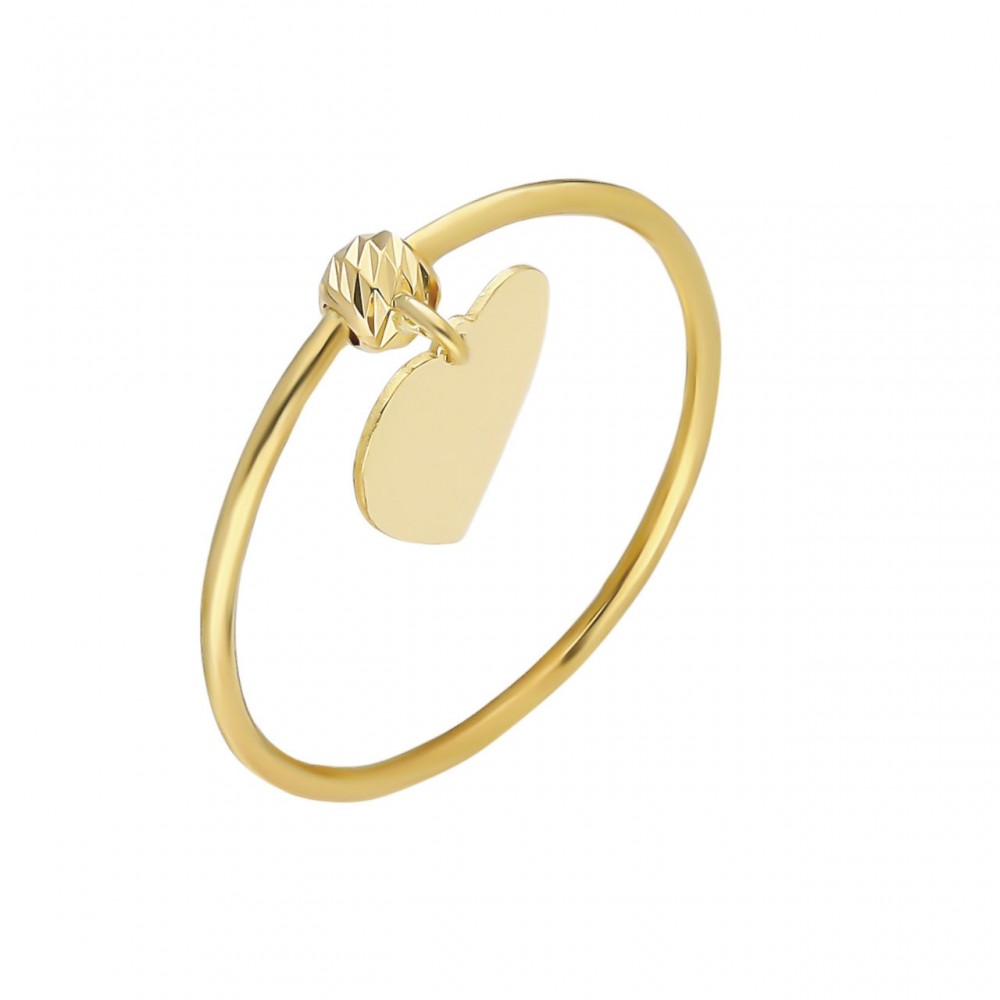Glorria 14k Solid Gold Dorika Heart Ring