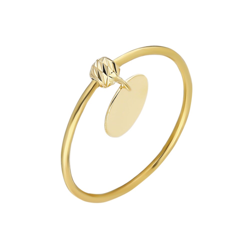 Glorria 14k Solid Gold Dorika Plate Ring