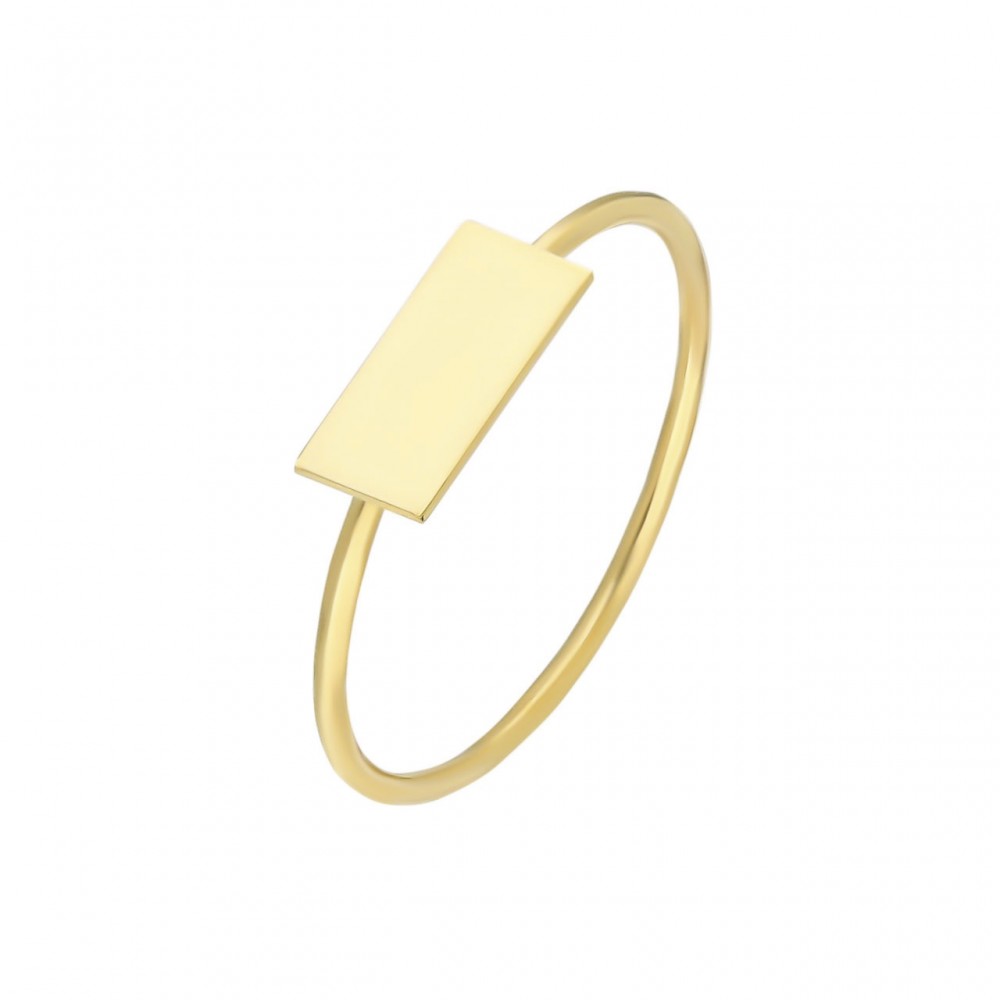 Glorria 14k Solid Gold Rectangle Ring