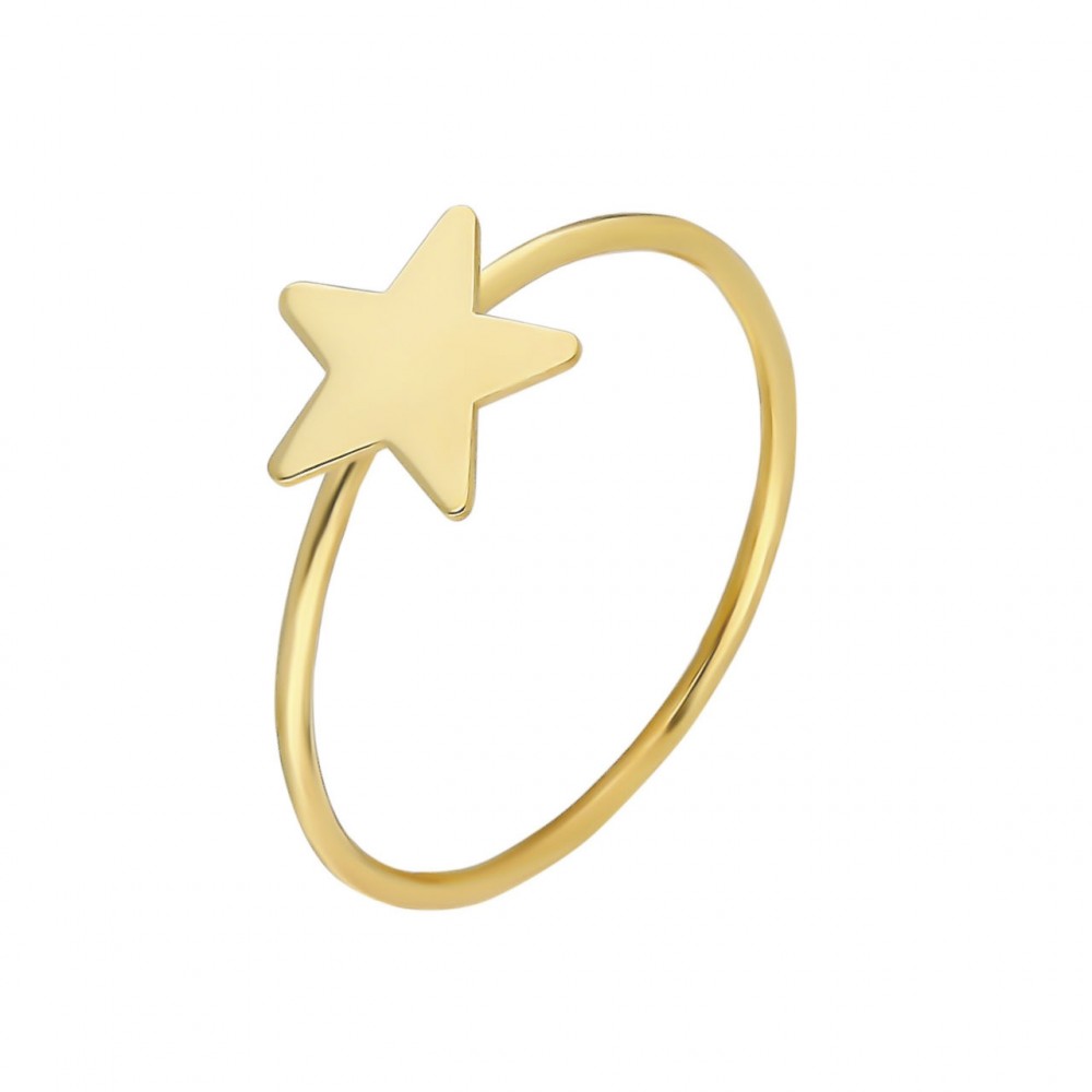 Glorria 14k Solid Gold Star Ring