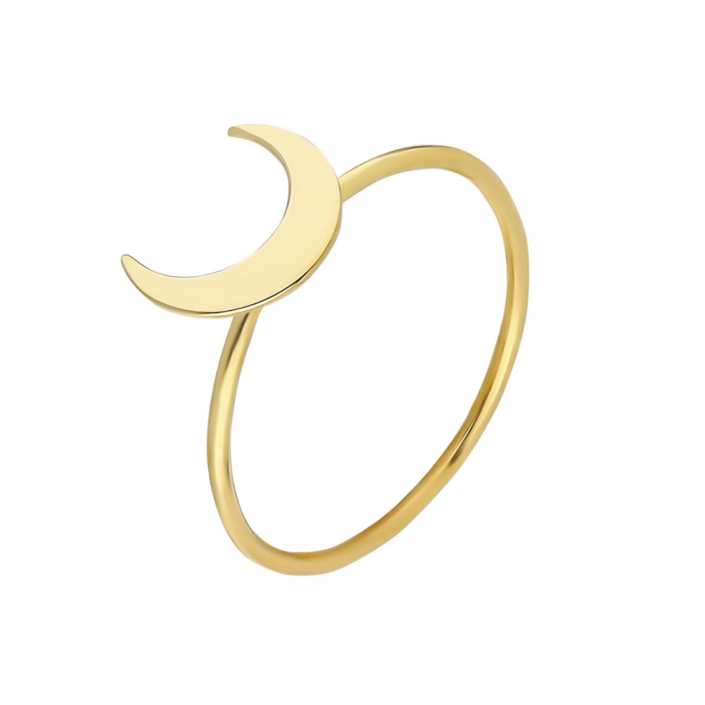 Glorria 14k Solid Gold Crescent Ring