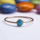 Glorria 14k Solid Gold Turquoise Pave Ring