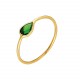 Glorria 14k Solid Gold Green Pave Drop Ring