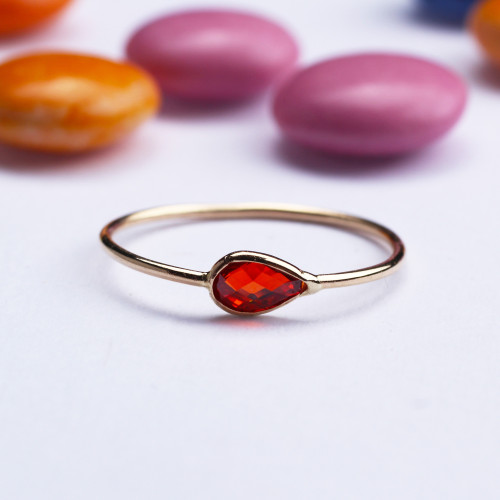 Glorria 14k Solid Gold Red Pave Ring Glorria 14k Solid Gold Red Pave Ring