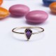 Glorria 14k Solid Gold Purple Pave Drop Ring