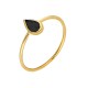 Glorria 14k Solid Gold Black Pave Drop Ring