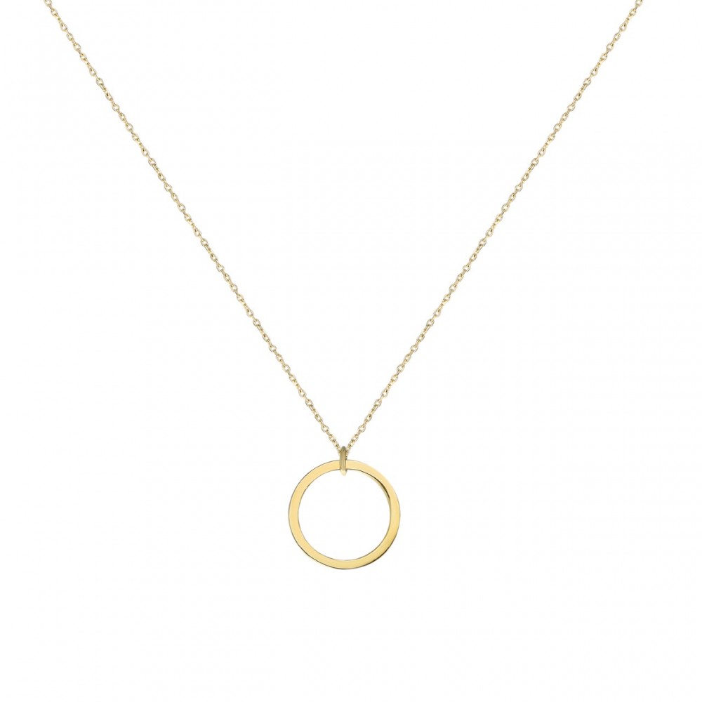 Glorria 14k Solid Gold Circle Necklace