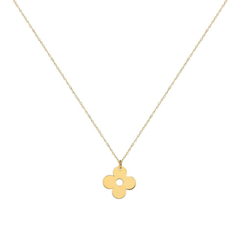 Glorria 14k Solid Gold Flower Necklace Glorria 14k Solid Gold Flower Necklace
