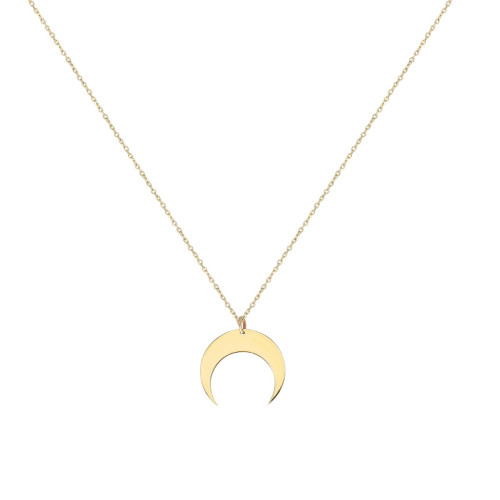 Glorria 14k Solid Gold Crescent Necklace Glorria 14k Solid Gold Crescent Necklace