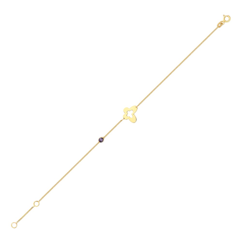 Glorria 14k Solid Gold Butterfly Bracelet