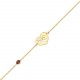 Glorria 14k Solid Gold Heart Curb Bracelet