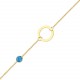 Glorria 14k Solid Gold Circle Curb Bracelet