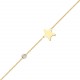 Glorria 14k Solid Gold Star Curb Bracelet