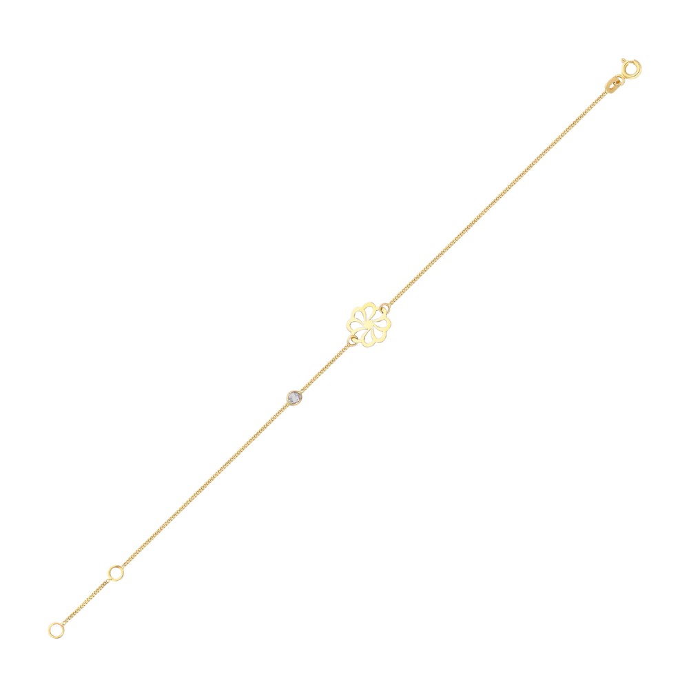 Glorria 14k Solid Gold Theme Curb Bracelet