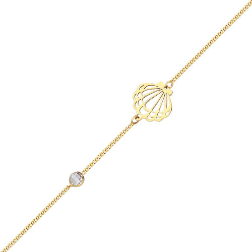 Glorria 14k Solid Gold Oyster Curb Bracelet Glorria 14k Solid Gold Oyster Curb Bracelet