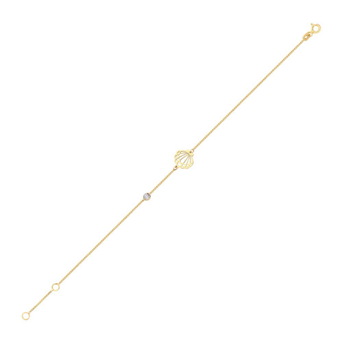 Glorria 14k Solid Gold Oyster Curb Bracelet Glorria 14k Solid Gold Oyster Curb Bracelet