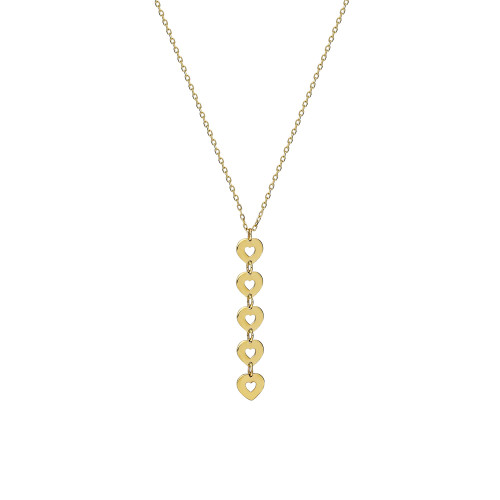 Glorria 14k Solid Gold Heart Necklace