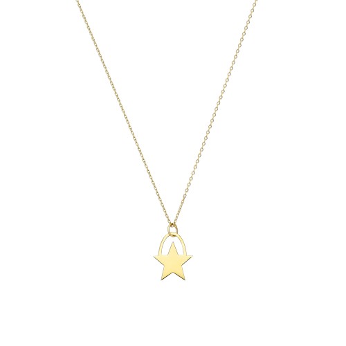 Glorria 14k Solid Gold Star Necklace