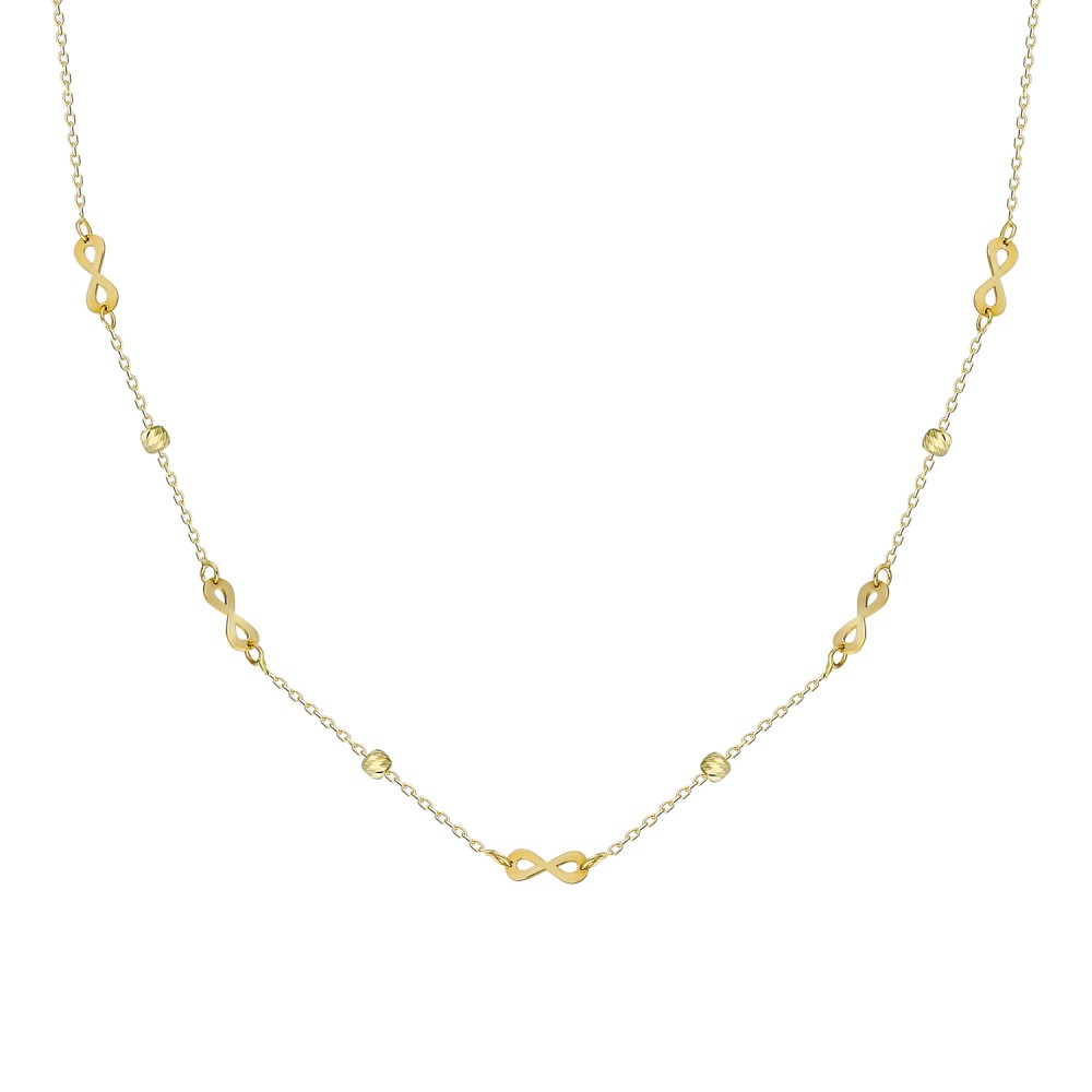 Glorria 14k Solid Gold Dorika İnfinity Necklace