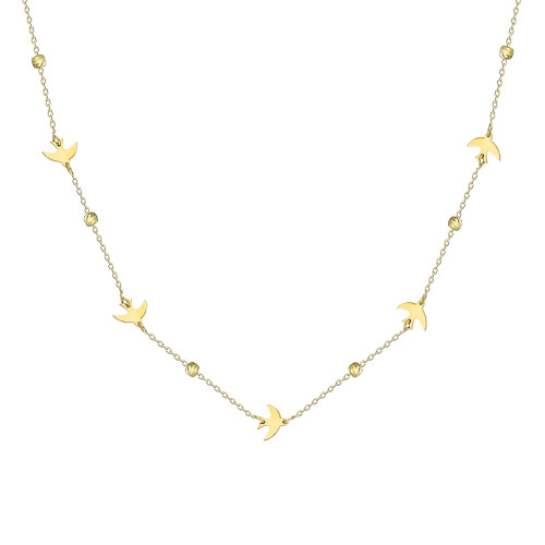 Glorria 14k Solid Gold Phoenix Bird Necklace Glorria 14k Solid Gold Phoenix Bird Necklace