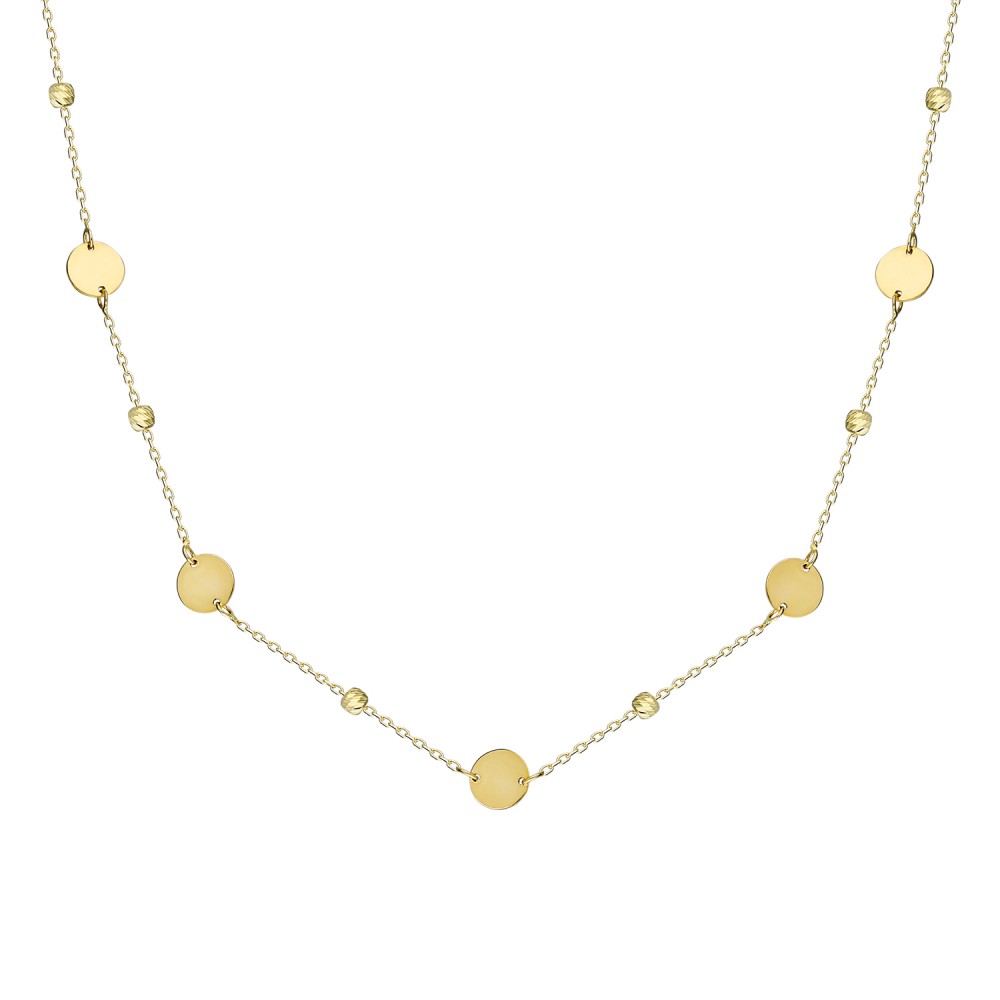 Glorria 14k Solid Gold Dorika Plaque Necklace