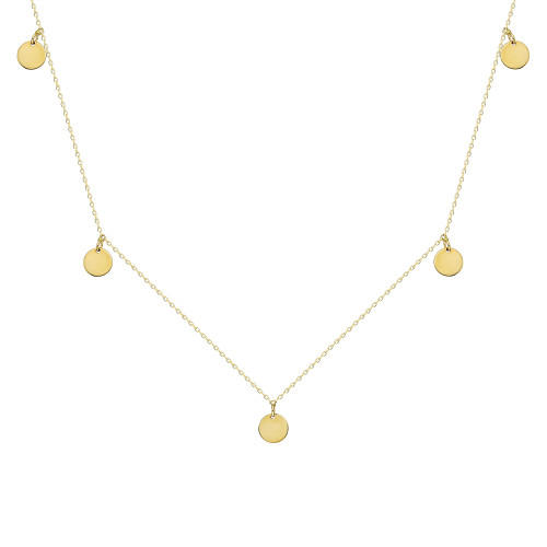 Glorria 14k Solid Gold Plaque Necklace