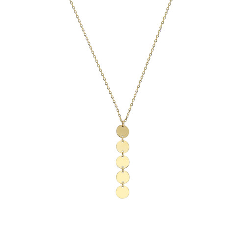 Glorria 14k Solid Gold Plaque Necklace
