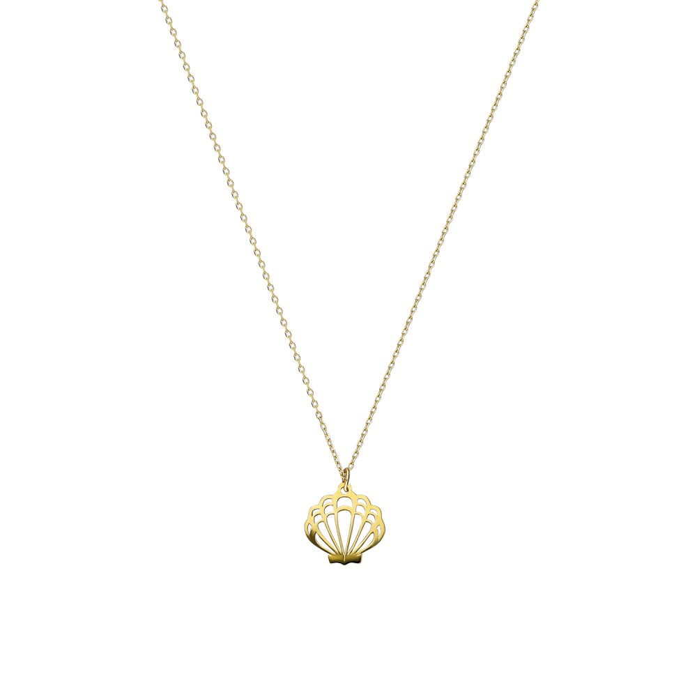 Glorria 14k Solid Gold Oyster Necklace