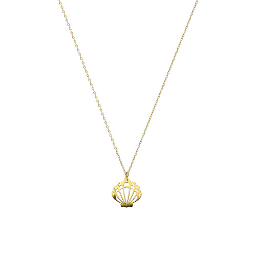 Glorria 14k Solid Gold Oyster Necklace Glorria 14k Solid Gold Oyster Necklace