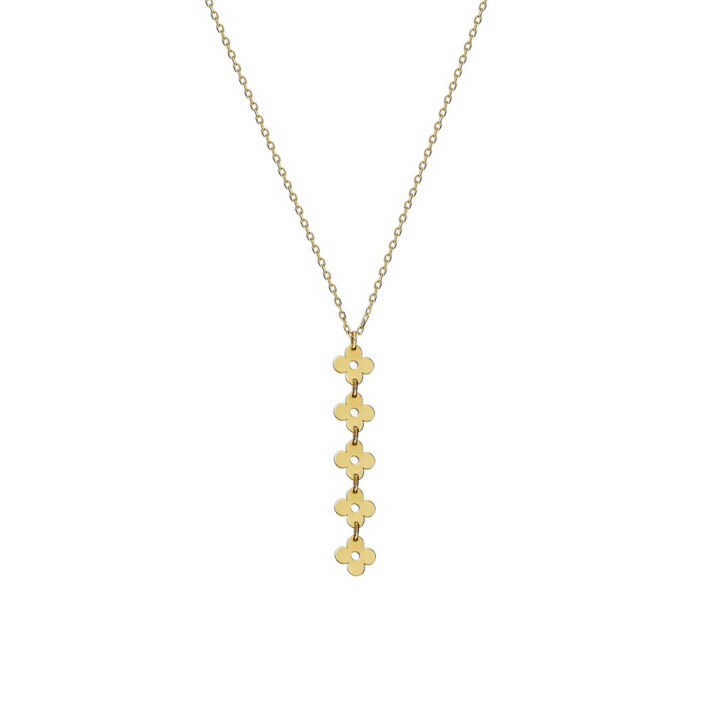 Glorria 14k Solid Gold Flower Necklace